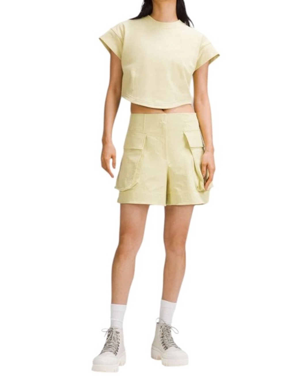 lululemon athletica Relaxed Fit Cargo Shorts Light Yellow 4” Inseam